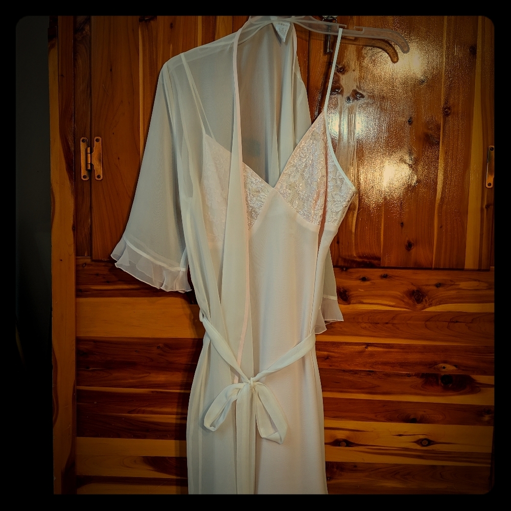 Sheer Cream and Pink Negligee